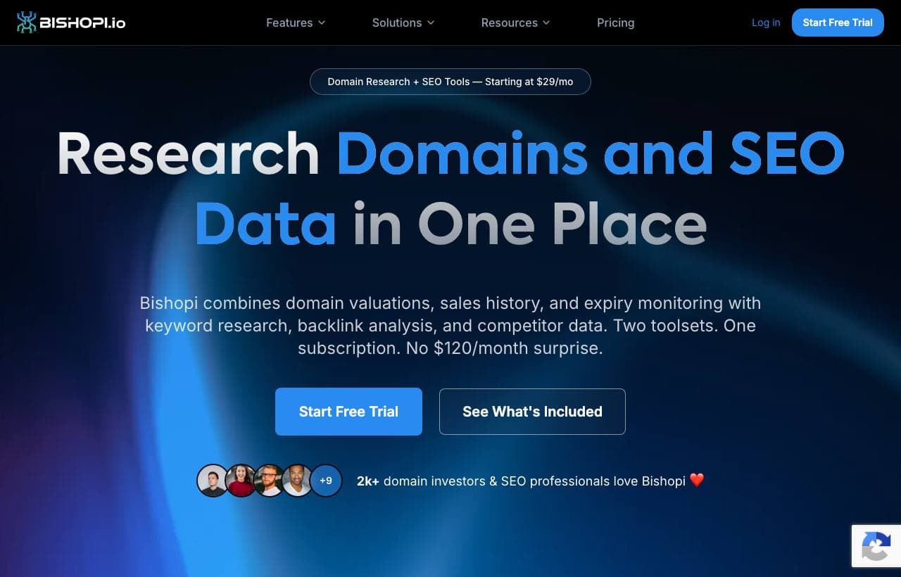 Bishopi.io homepage screenshot
