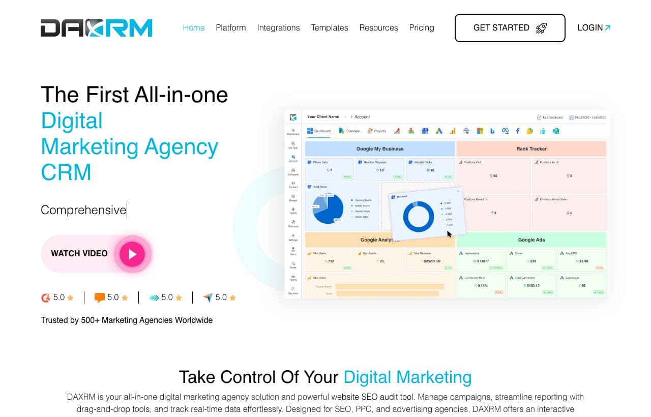 DAXRM homepage screenshot