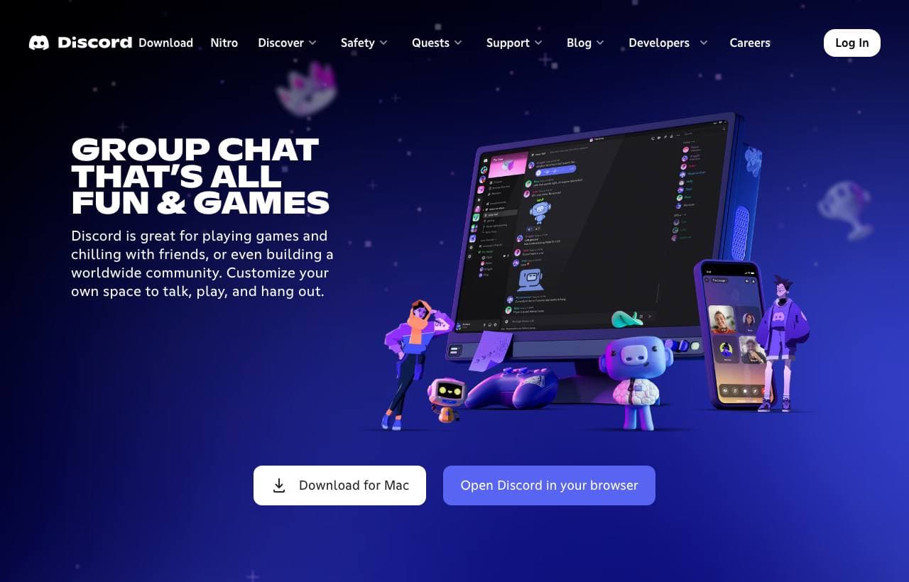Discord homepage screenshot