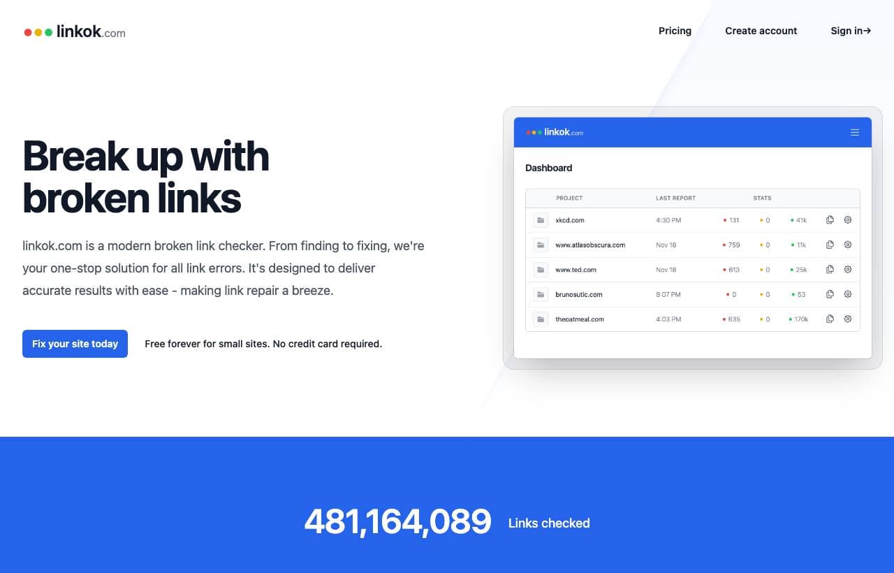 linkok.com homepage screenshot