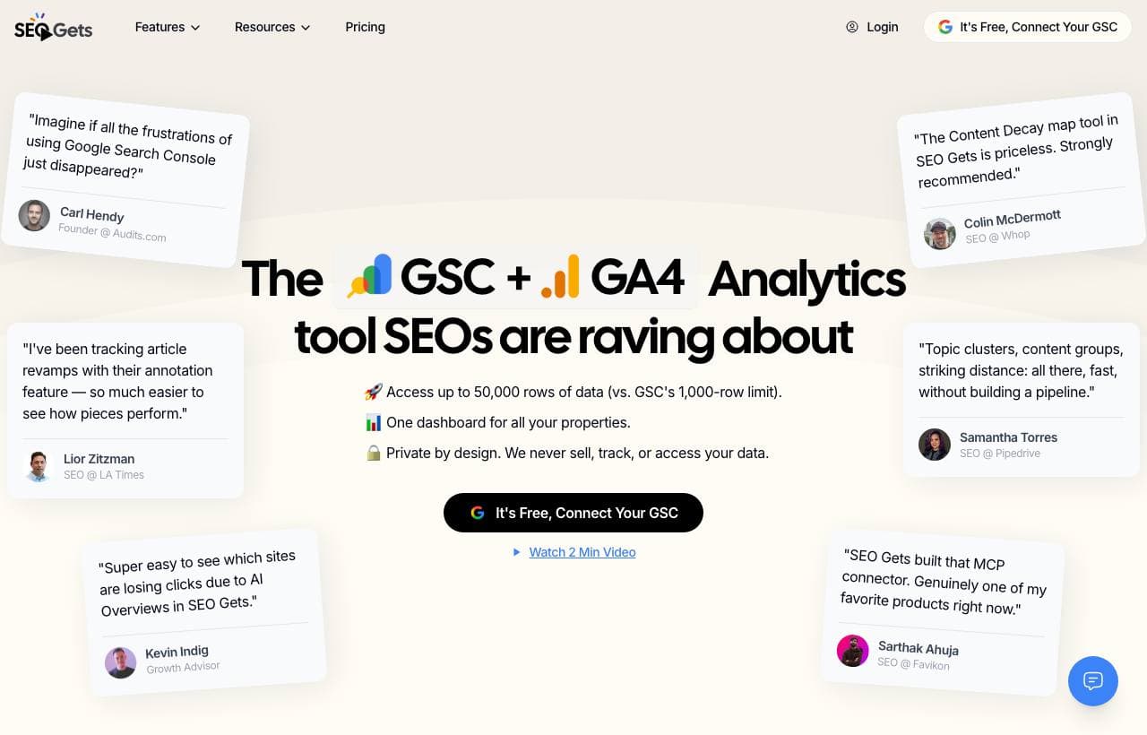 SEO Gets homepage screenshot