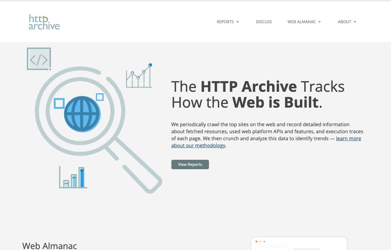 State of the Web homepage screenshot