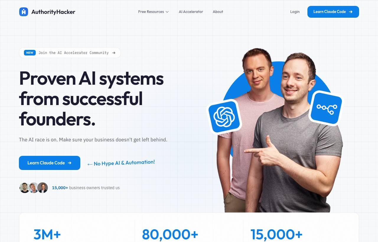 The Authority Site System 3.0 homepage screenshot