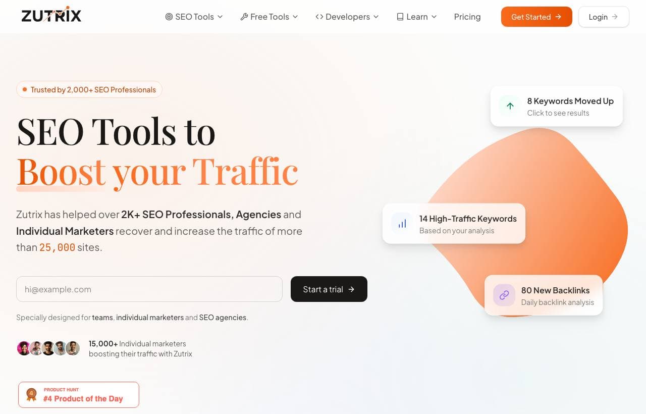Zutrix homepage screenshot