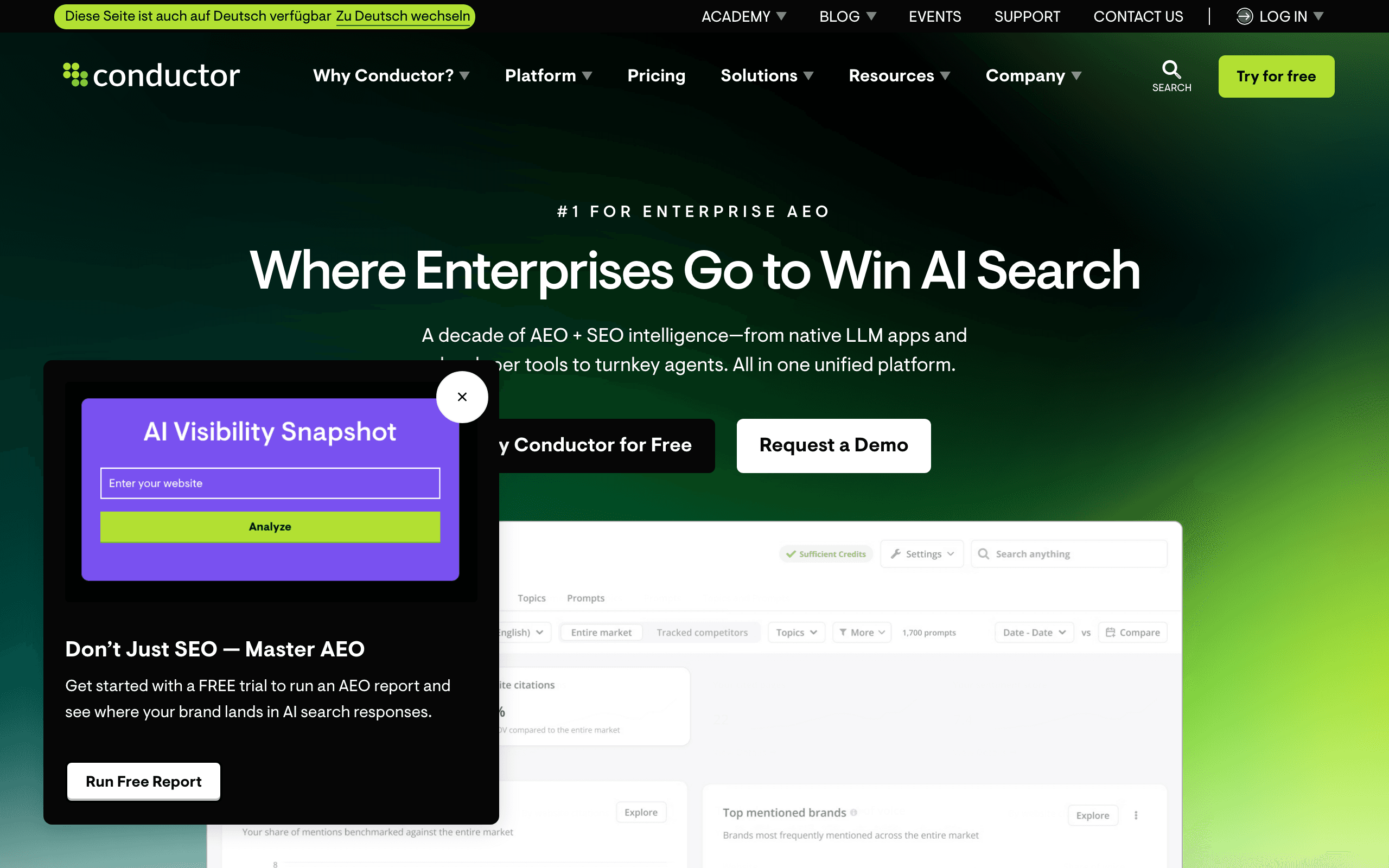 Searchmetrics homepage