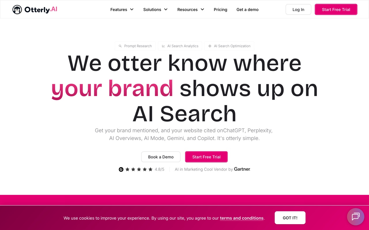 The Otterly AI homepage