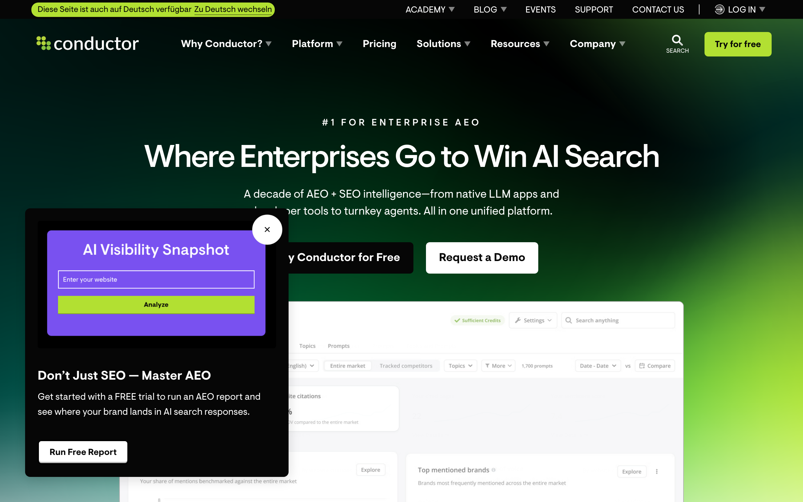 Searchmetrics homepage