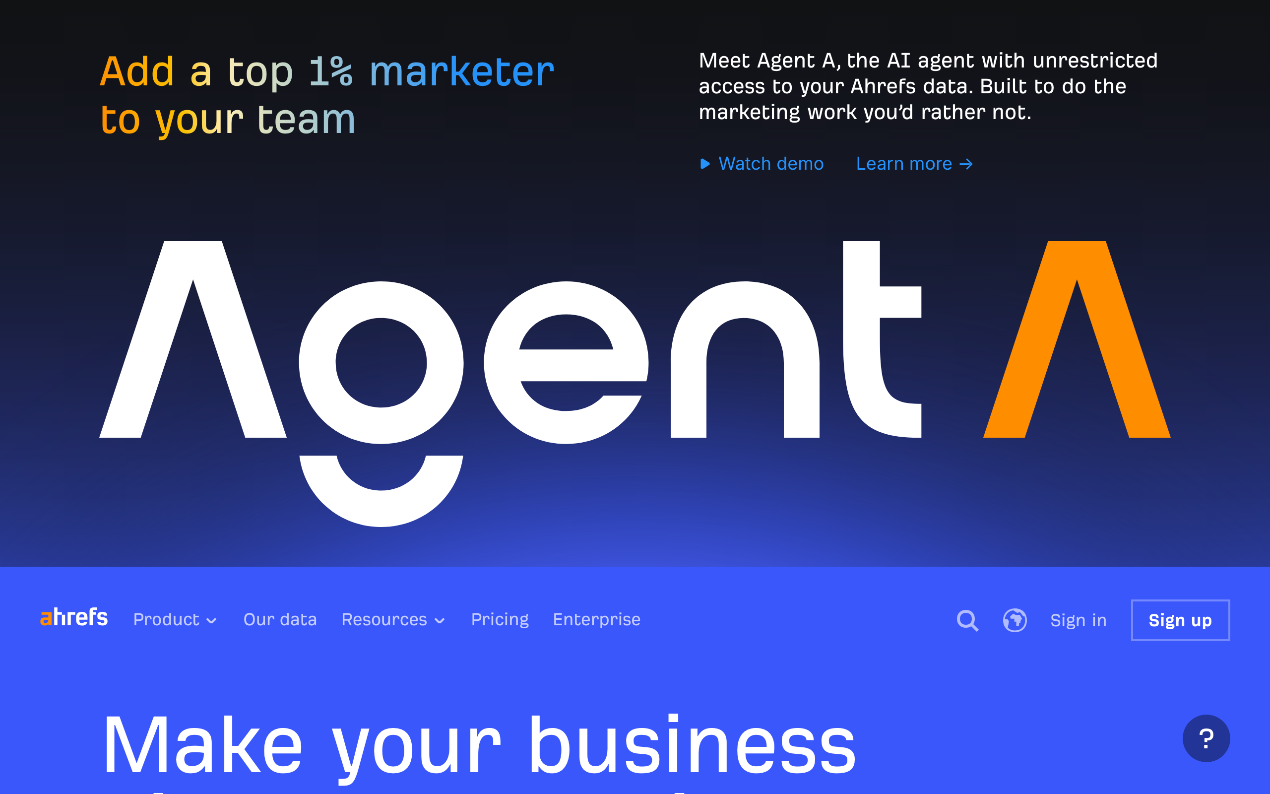 Ahrefs homepage