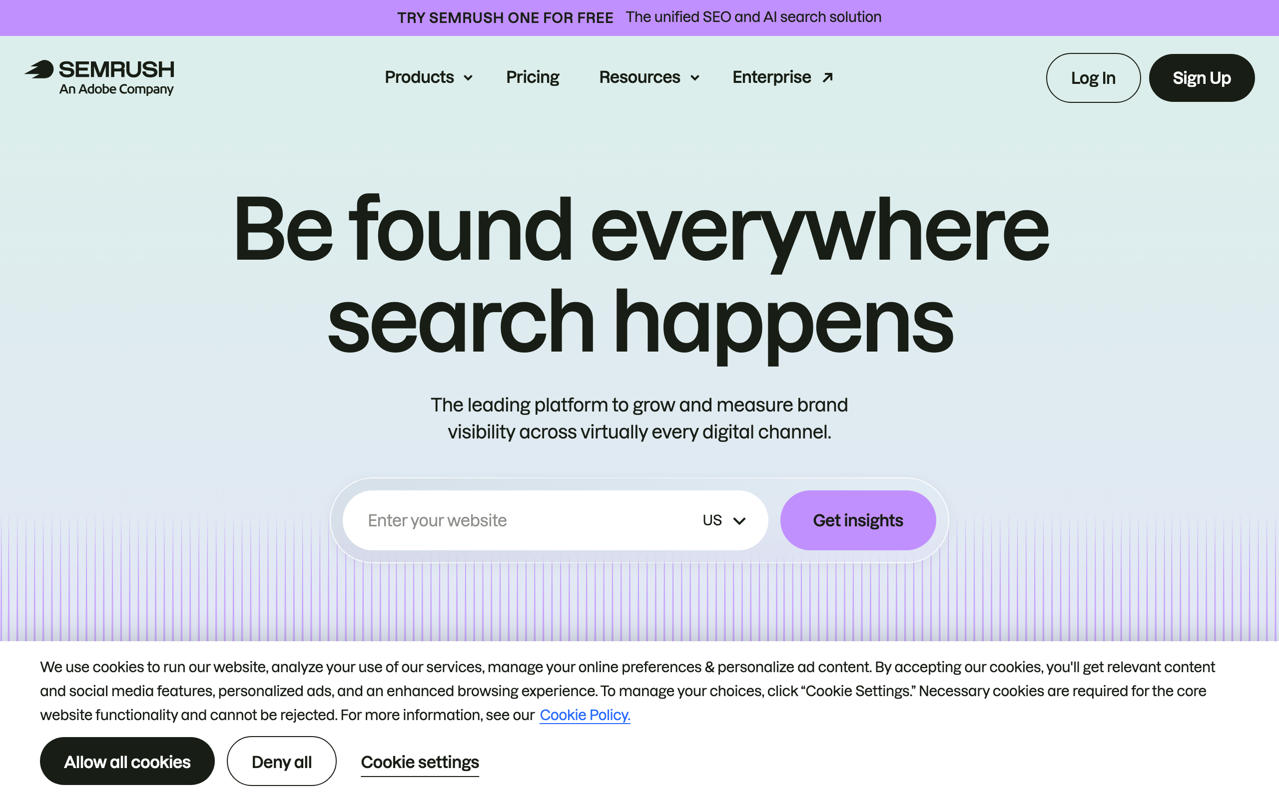 SEMrush homepage