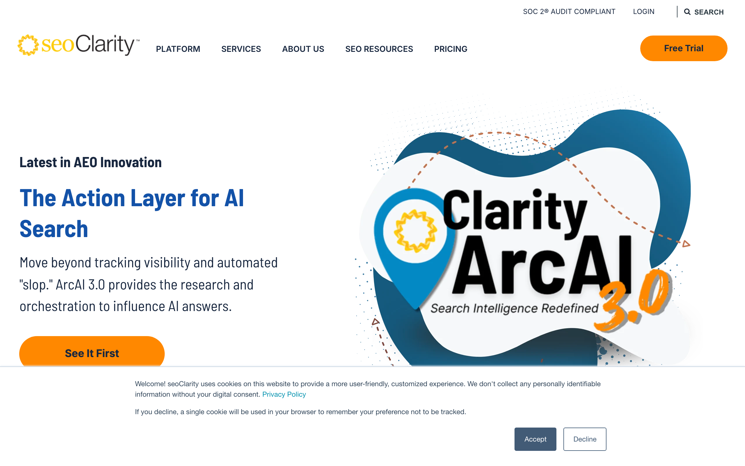 seoClarity homepage