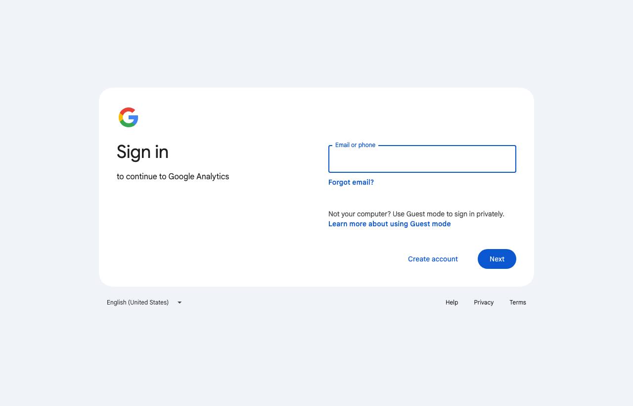 Google Analytics homepage screenshot