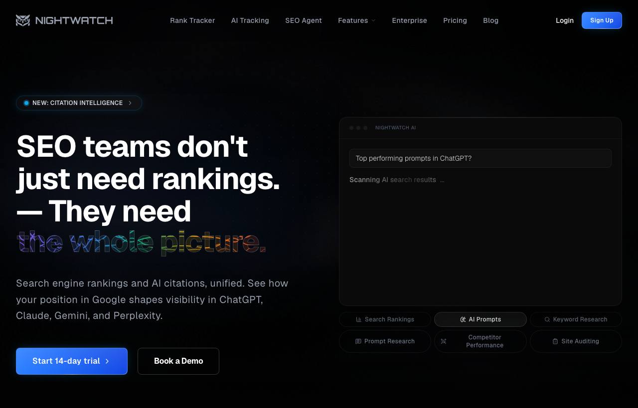 Nightwatch homepage screenshot