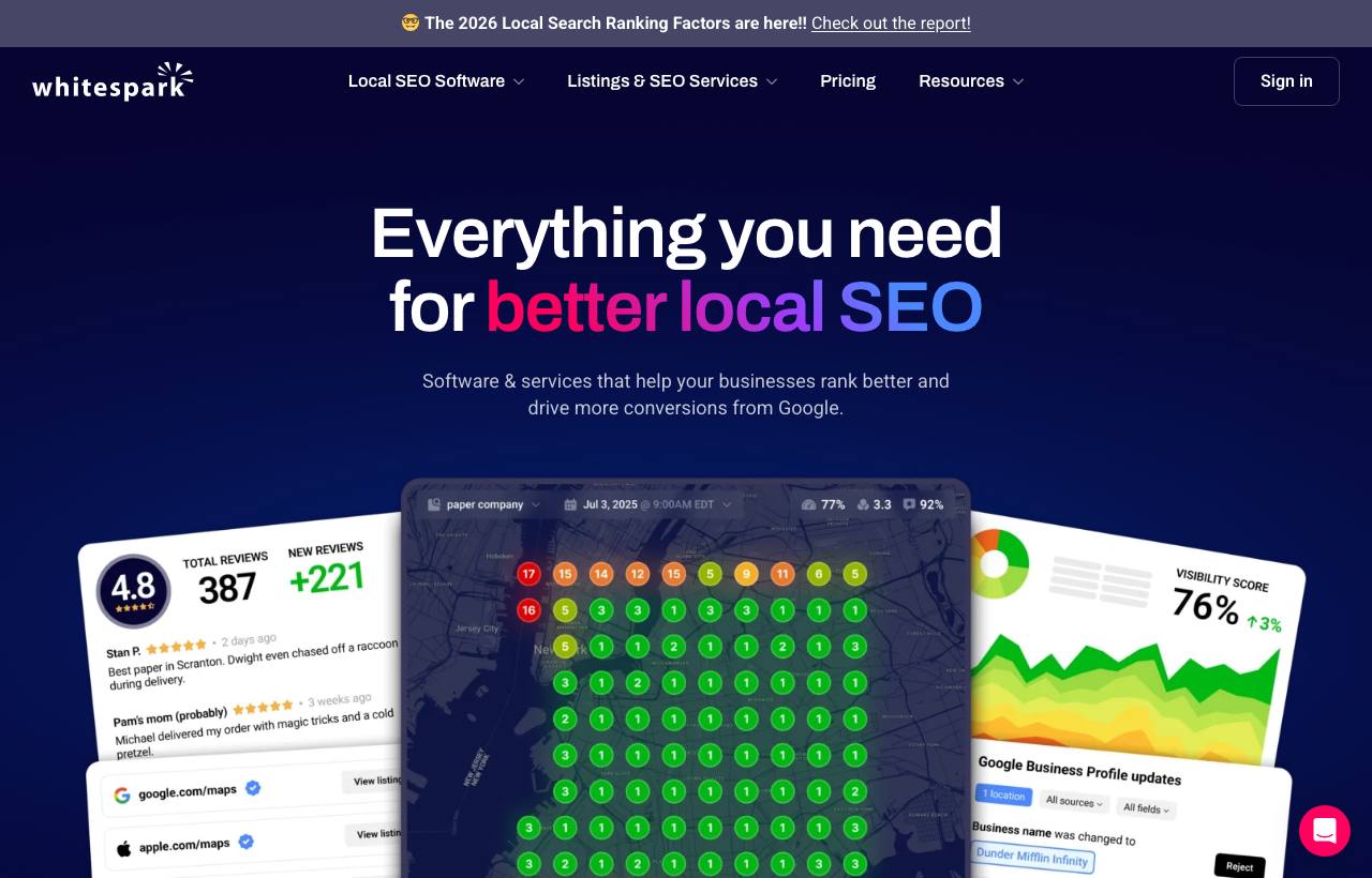 Whitespark homepage screenshot